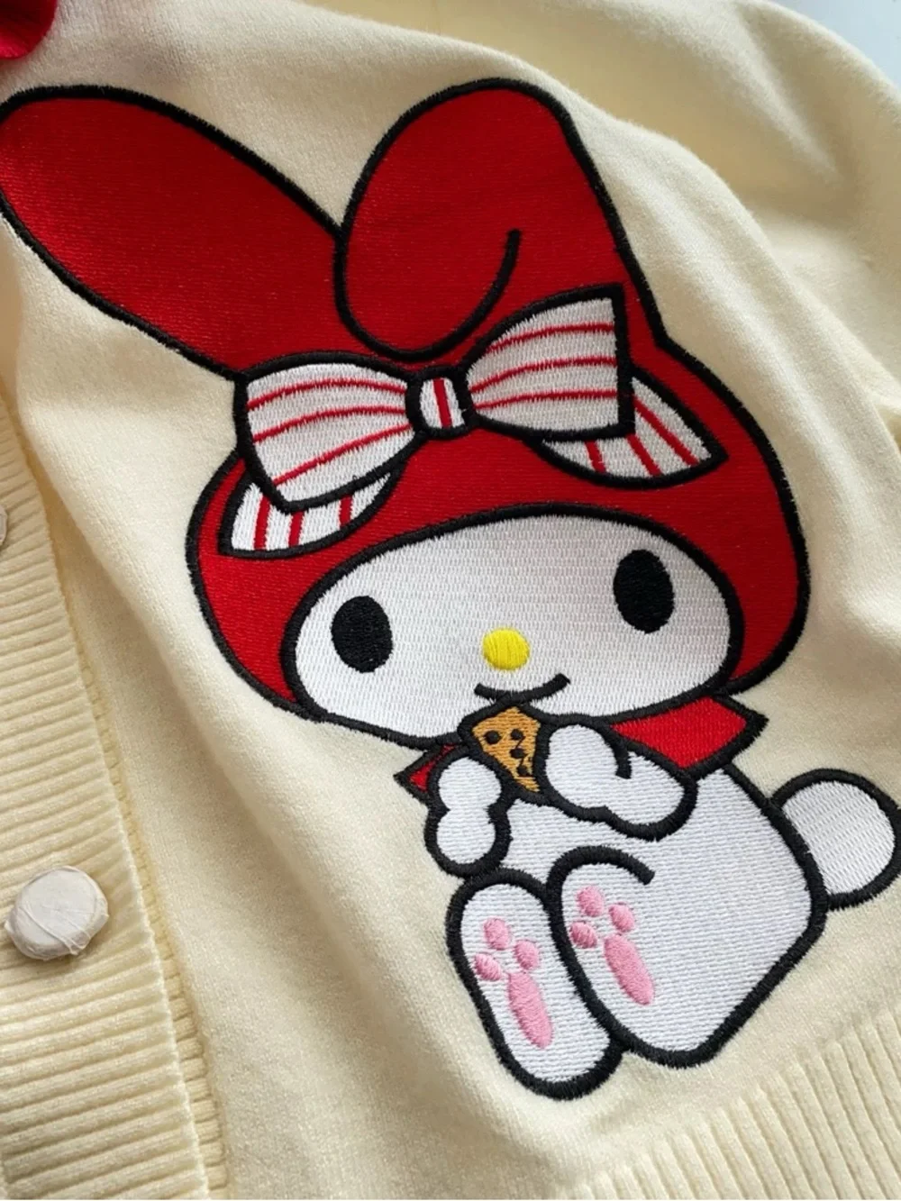 Sanrio My Melody Cream Cardigan with Red Trim - Picture 2 of 3